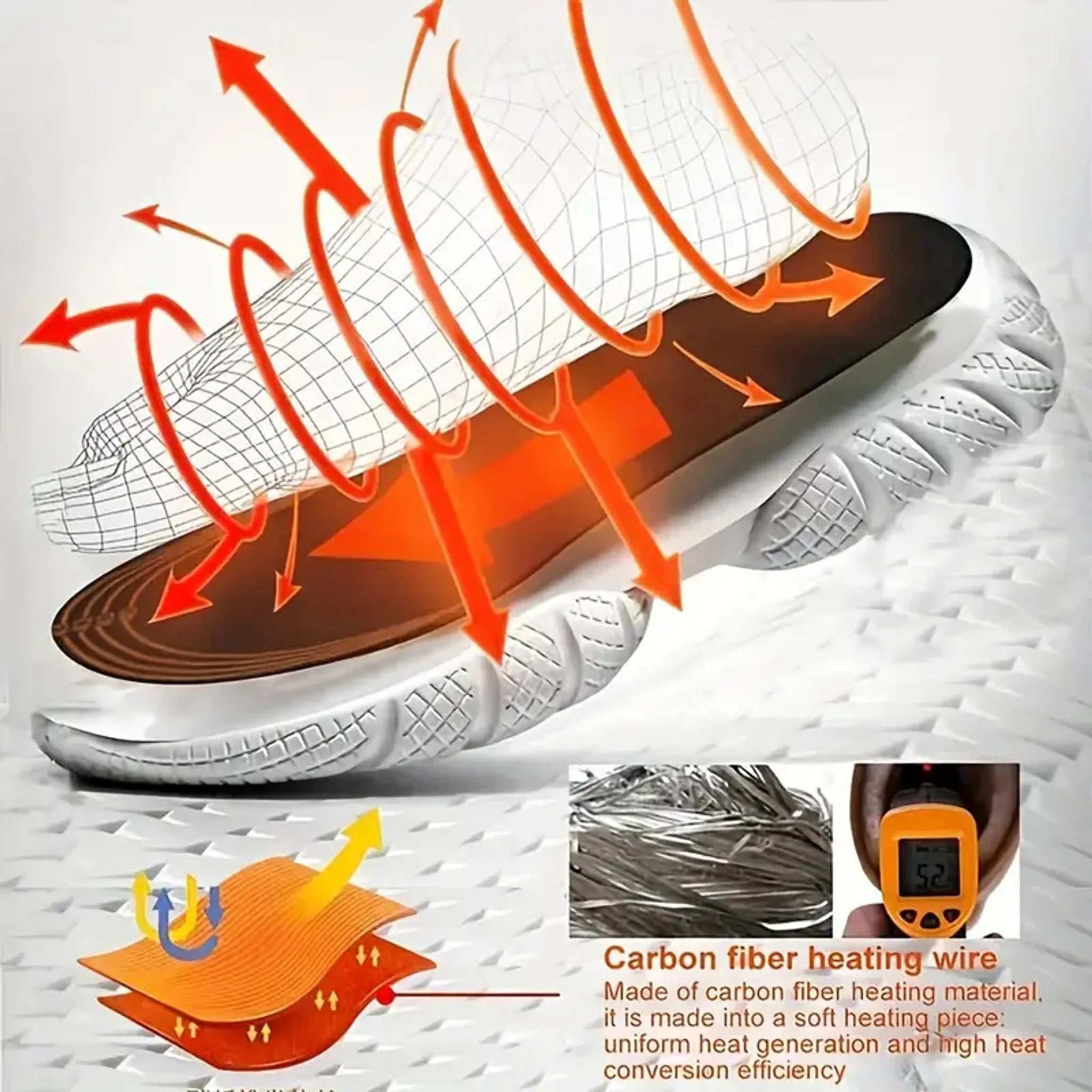 Thermal insoles heating system