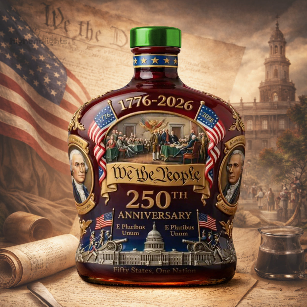 US 250th Anniversary 1776-2026 Edition Whiskey Bottle