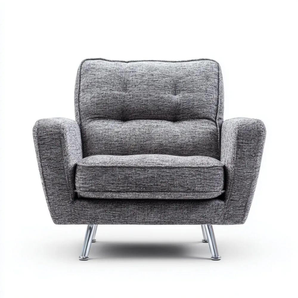 Poltrona in Tessuto 90x75x85 cm - Grigio - Design Moderno