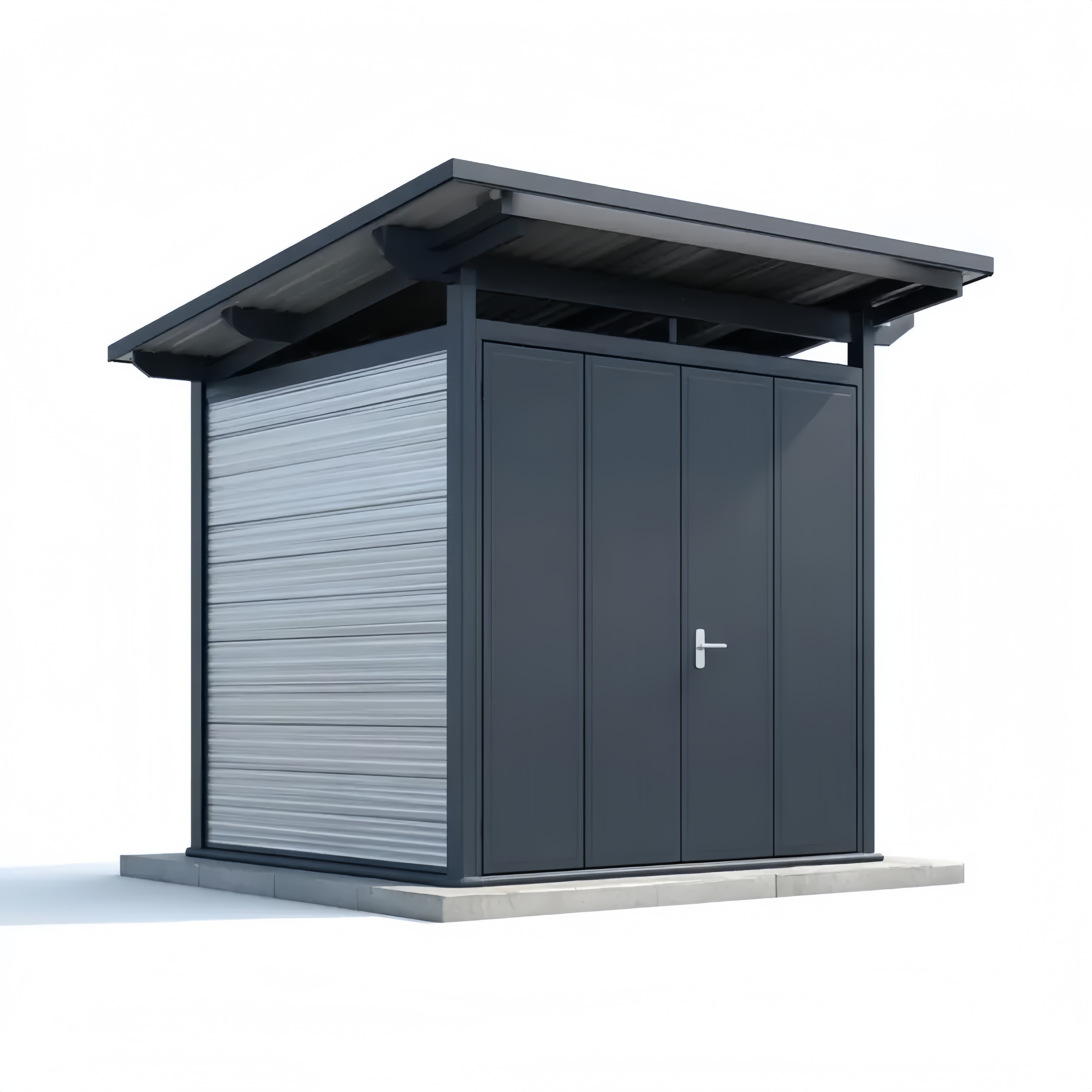 Casetta da giardino in metallo 200x200x210 cm - Grigio - Design moderno