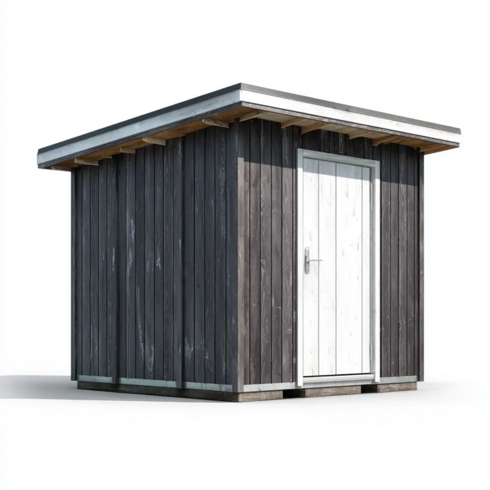 Casetta da giardino in legno 200x150x210 cm – Grigio/Naturale – Design moderno