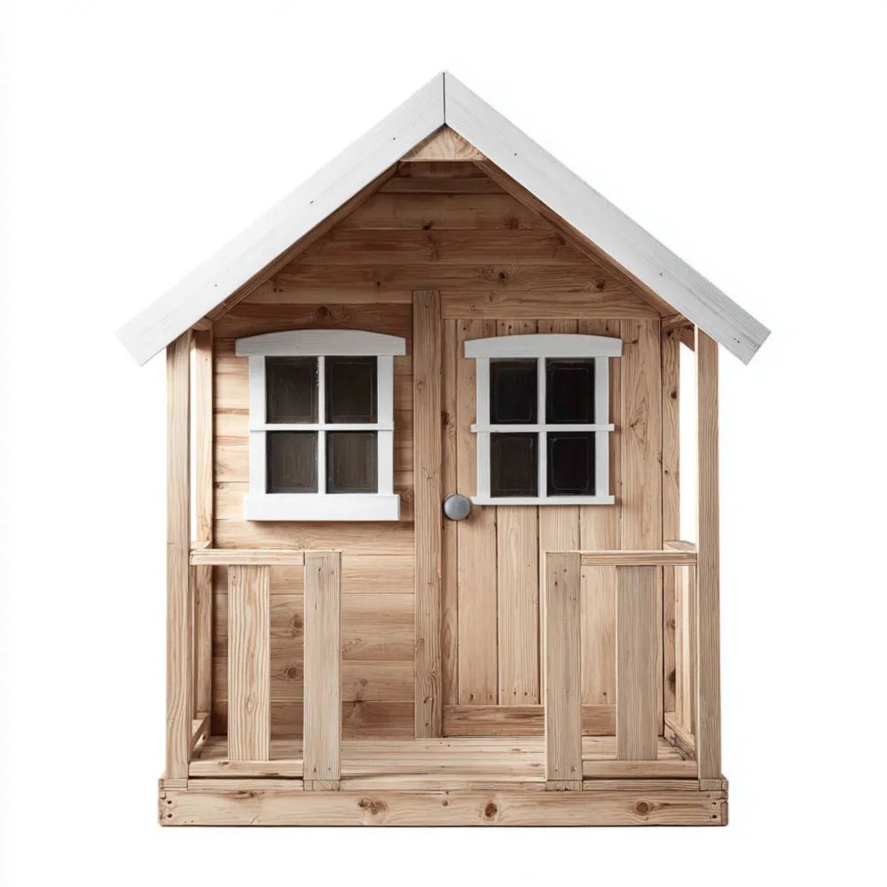 Casetta da giardino in legno naturale 120x130x160 cm – Design classico