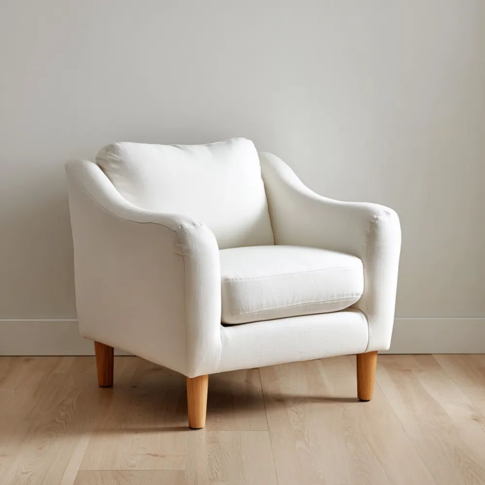 Poltrona in tessuto 85x85x84 cm - Bianco - Design Contemporaneo