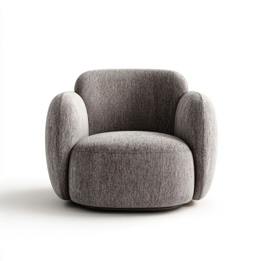 Poltrona imbottita tessuto 85x85x75 cm – Grigio – Design contemporaneo