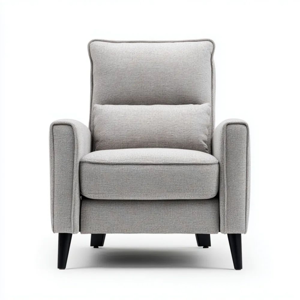 Poltrona Imbottita in Tessuto 75x85x90 cm - Grigio Chiaro