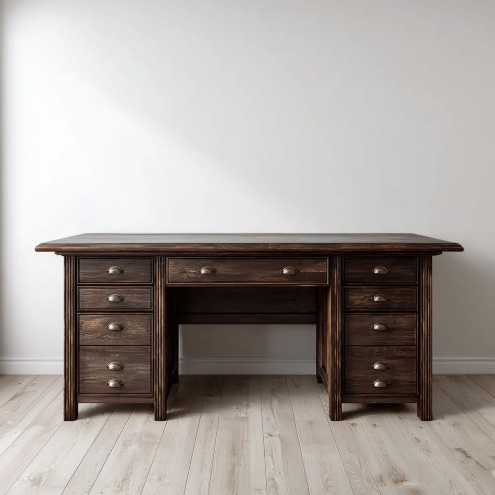 Scrivania in legno massello – 150x60x75 cm – Stile classico