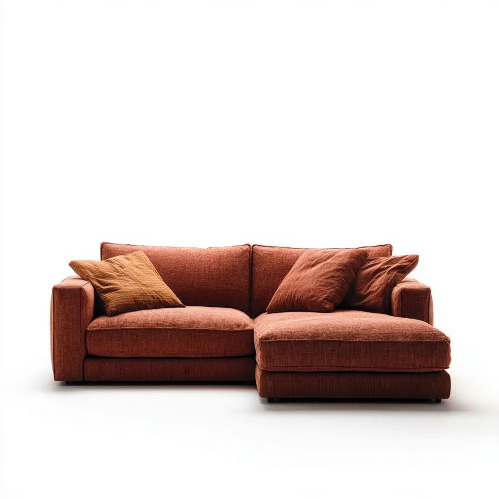 Divano angolare tessuto 250x150x85 cm - Arancione - Design moderno