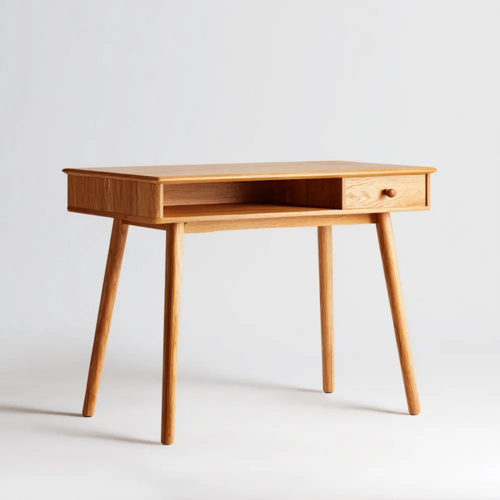 Scrivania in Legno Massello 90x45x75 cm – Rovere – Design Scandinavo