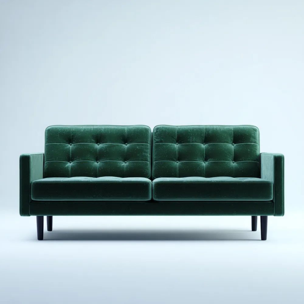 2-Sitzer-Sofa Samt 150x85x80 cm – Dunkelgrün – Modernes Design