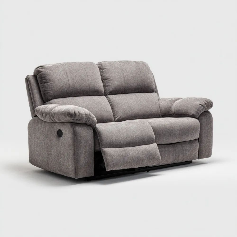 2-Sitzer-Sofa Stoff 160x100x110 cm – Hellgrau – Verstellbare Rückenlehne