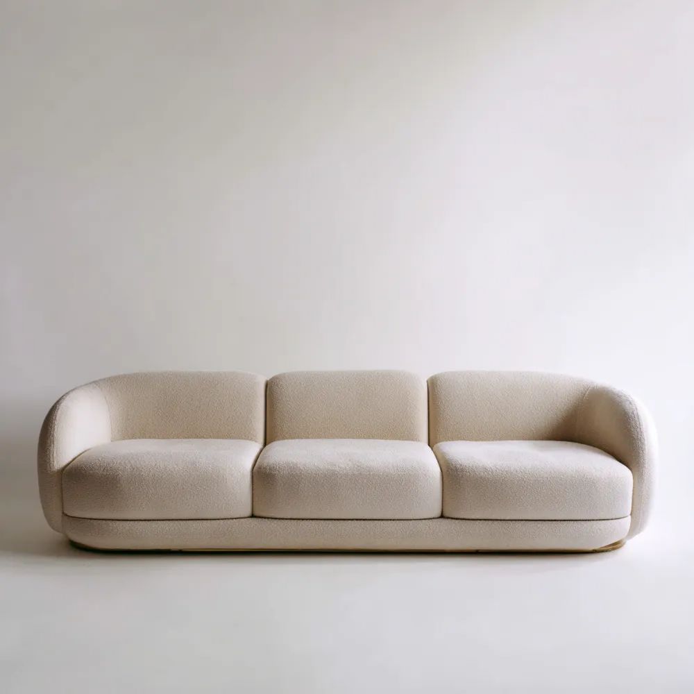 3-Sitzer-Sofa Stoff 220x92x82 cm – Cremeweiß – Modernes Design