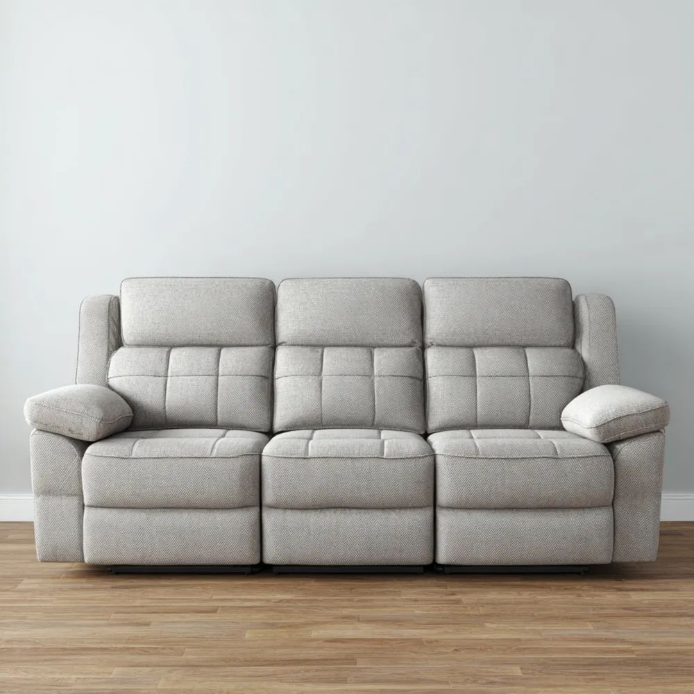 3-Sitzer-Sofa Stoff 200x90x100 cm - Hellgrau - Modernes Design