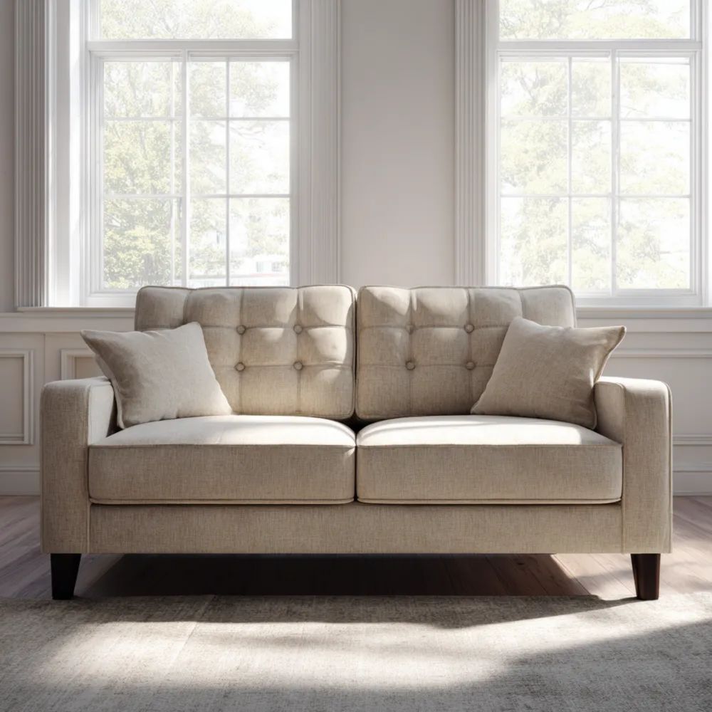 2-Sitzer-Sofa Stoffpolster 150x85x75 cm – Beige – Klassisches Design