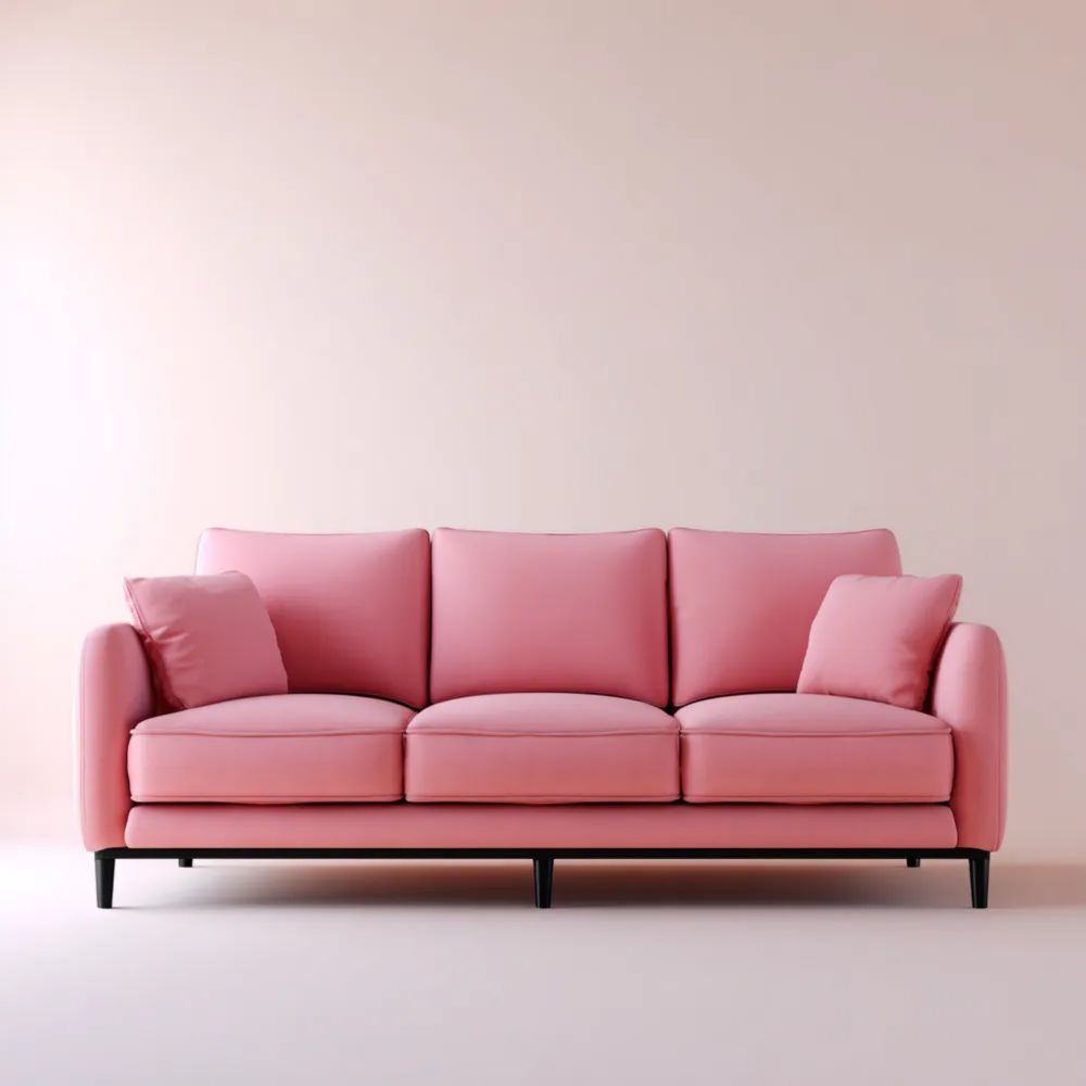 Divano a tre posti in tessuto 200x85x75 cm – Rosa Confetto – Design moderno