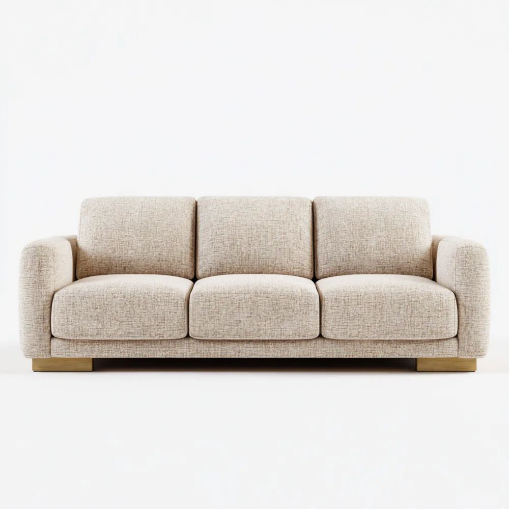 Divano a tre posti 200x90x80 cm - Beige - Design Moderno