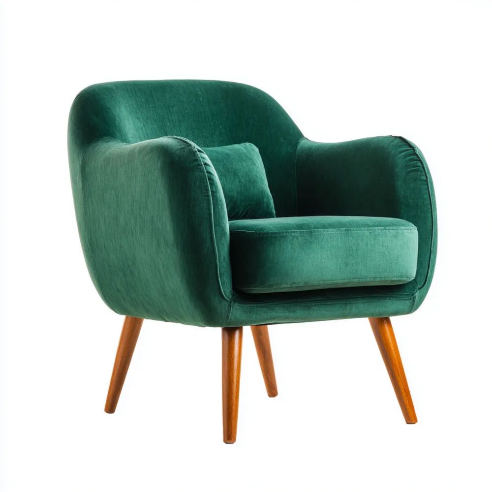 Poltrona in Velluto 85x75x80 cm - Verde - Design Moderno
