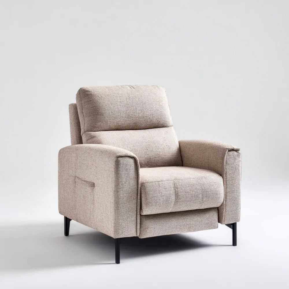 Poltrona Reclinabile in Tessuto 85x90x100 cm - Beige