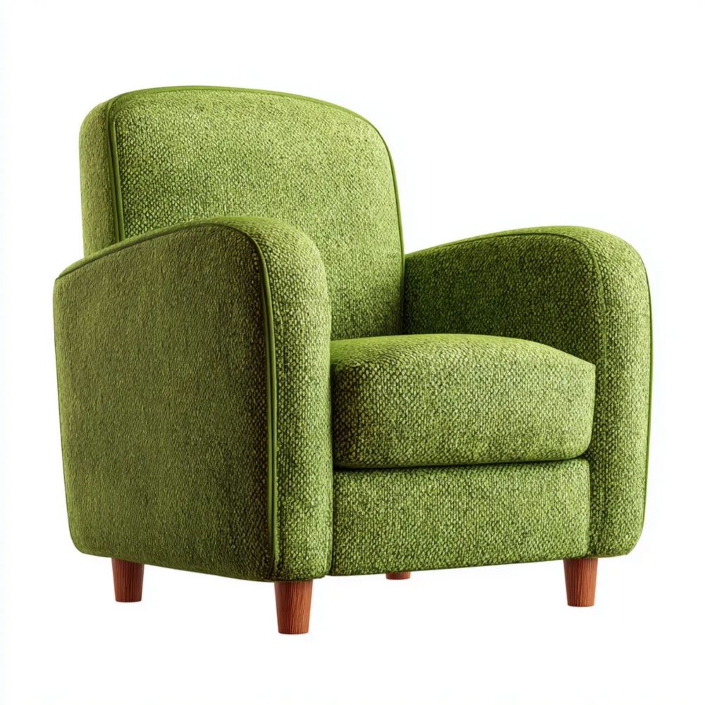 Poltrona in tessuto Verde 75x85x90 cm - Design moderno