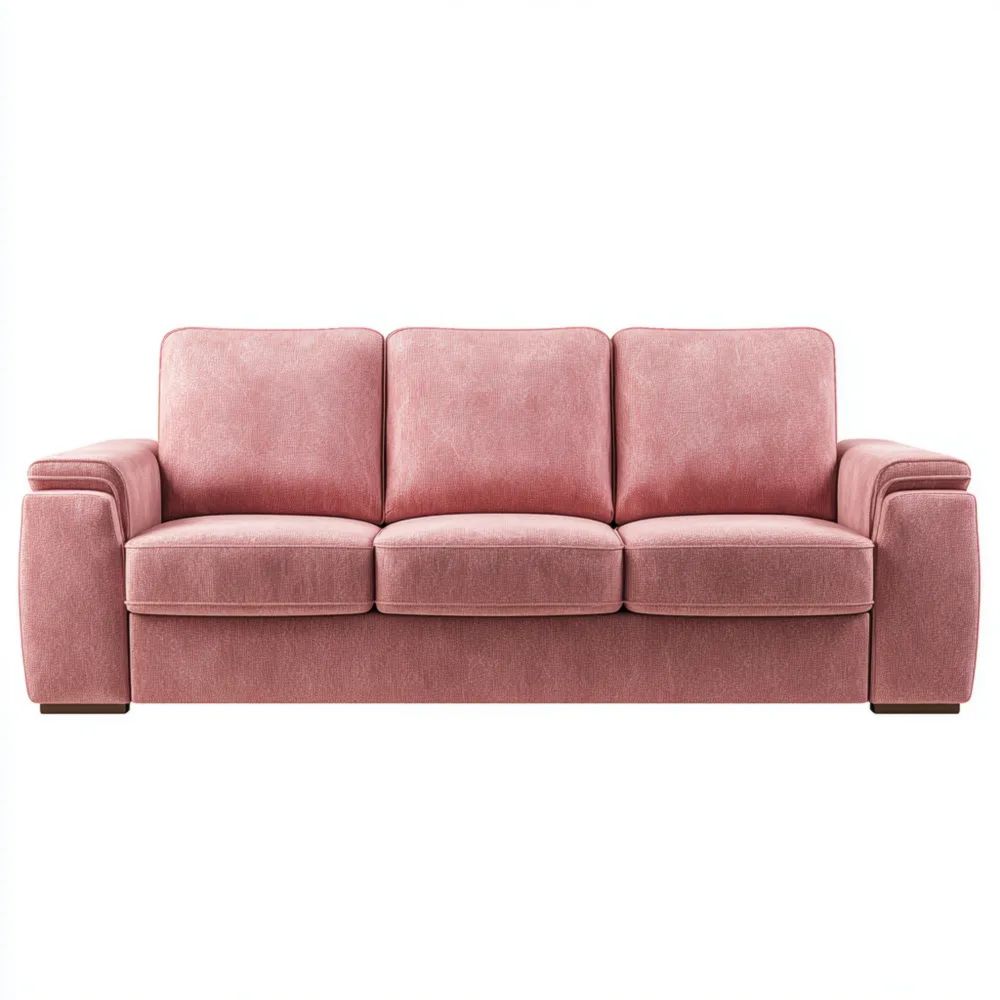 Divano a tre posti in tessuto 200x90x85 cm - Rosa - Design moderno