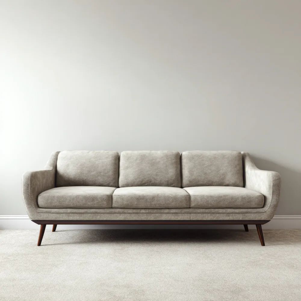 Divano a tre posti 220x85x90 cm - Grigio Chiaro - Rivestimento in tessuto di design moderno