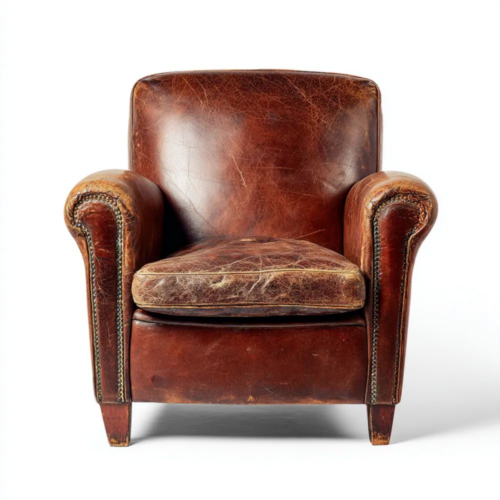 Poltrona in pelle vintage 85x90x95 cm - Design classico