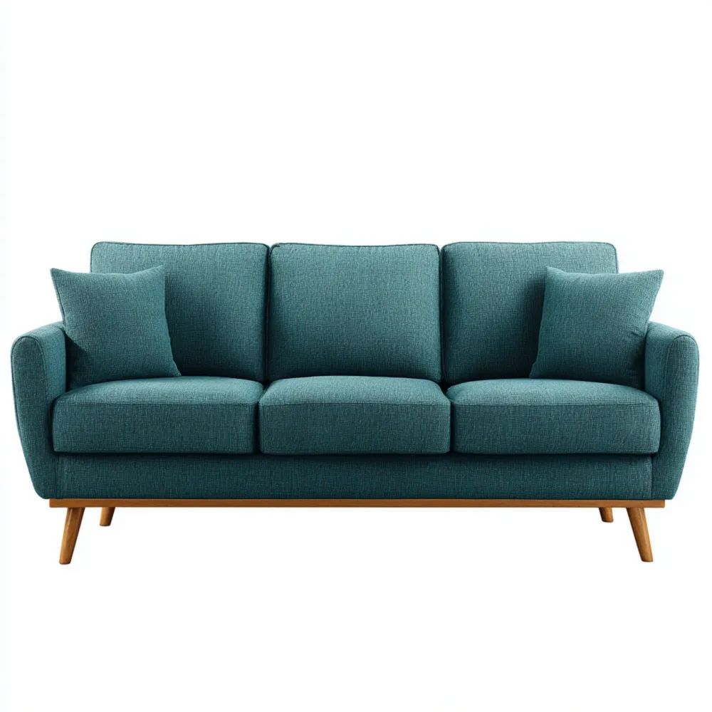 Divano a tre posti 200x90x85 cm Tessuto – Verde Petrolio – Design Moderno