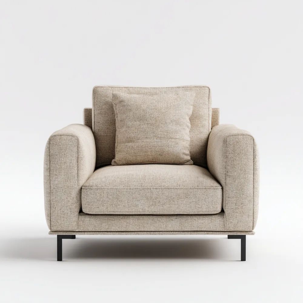 Poltrona in tessuto 90x85x75 cm – Beige – Design moderno