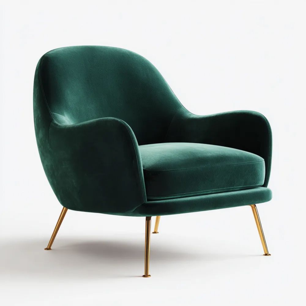 Poltrona in velluto 80x85x78 cm – Verde Smeraldo – Design moderno