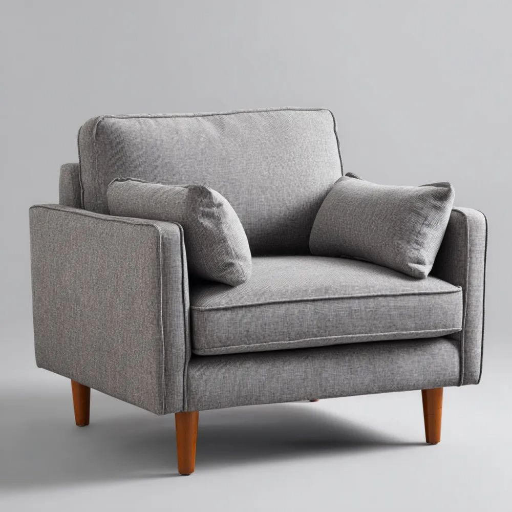 Poltrona in tessuto 90x80x85 cm - Grigio - Design Moderno