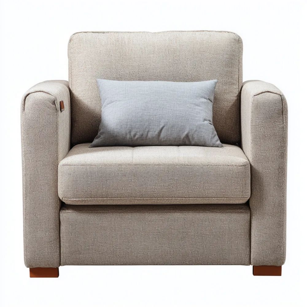 Poltrona in tessuto Beige 75x85x90 cm – Design moderno