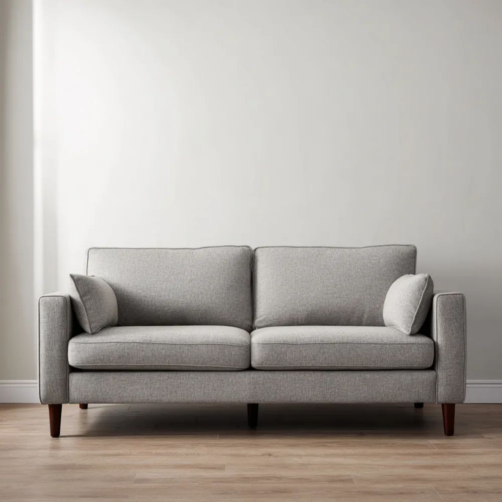 Divano a tre posti 200x85x90 cm - Tessuto Grigio Chiaro - Design Moderno