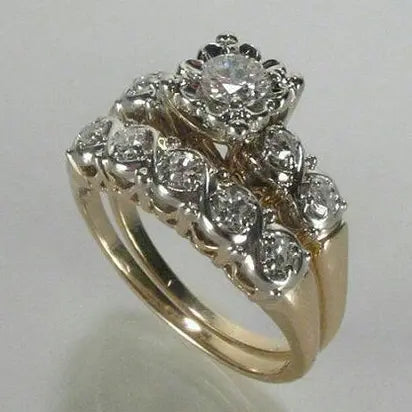 Vintage zlatý prsten s třpytivým prachem-Eleanor Hart CZ