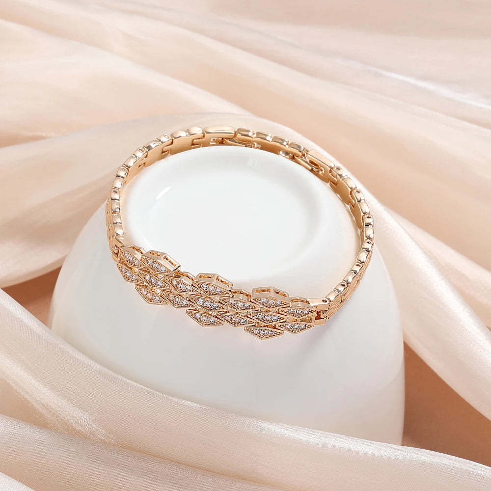 Vintage náramek z růžového zlata s krystaly-Eleanor Hart CZ