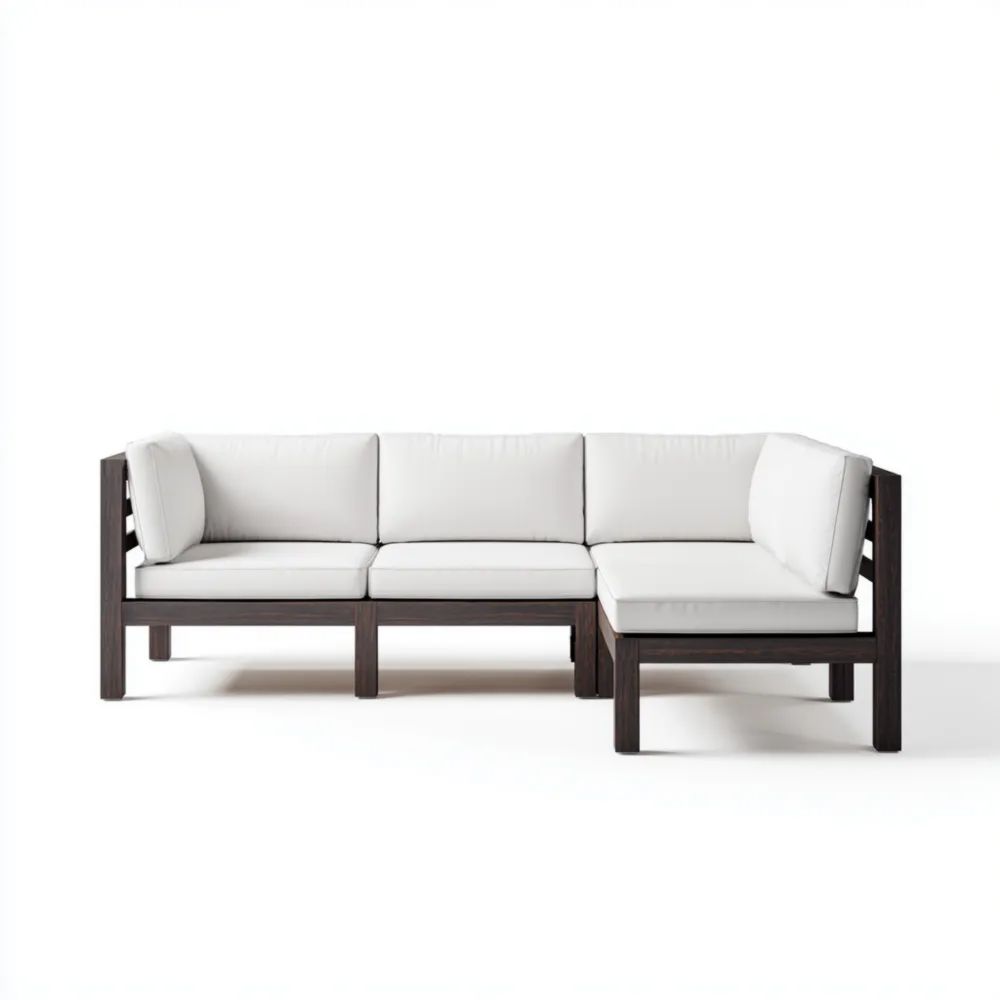 Divano angolare in tessuto 250x70x80 cm - Bianco - Design moderno