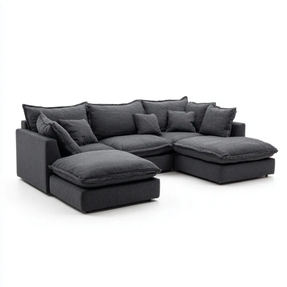 Divano angolare tessuto 290x150x85 cm – Grigio Antracite