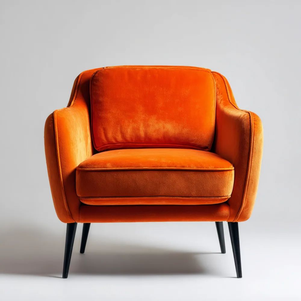 Poltrona in velluto Arancione 75x85x80 cm – Design moderno
