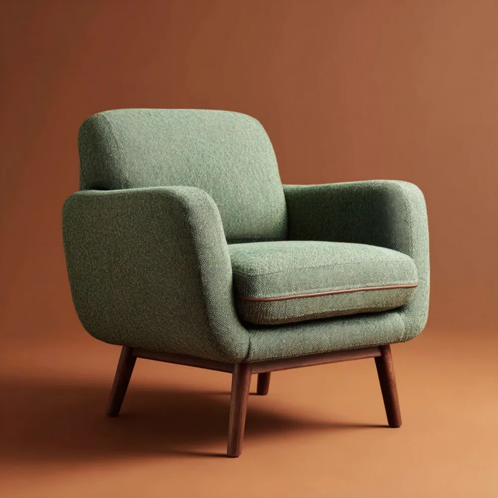 Poltrona in Tessuto 85x80x75 cm - Verde Scuro - Design Moderno