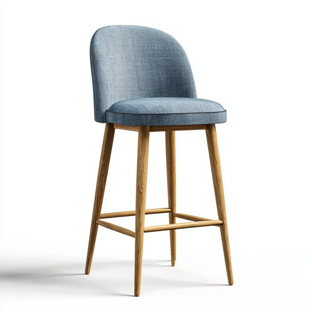 Sgabello da bar in tessuto 40x35x75 cm - Blu - Design moderno