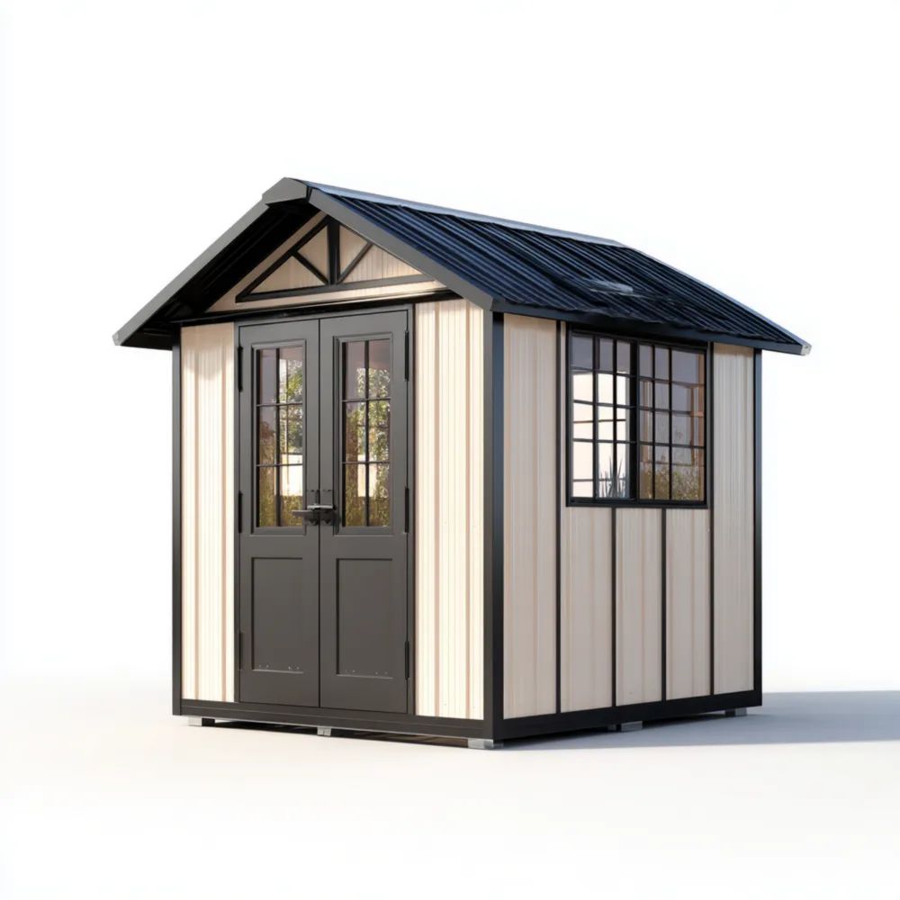 Casetta da giardino in legno e metallo 200x200x250 cm - Design classico