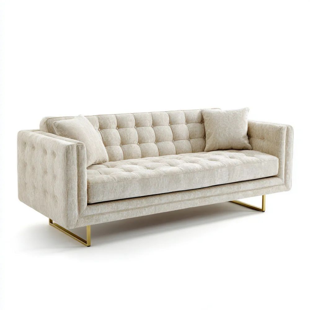 2-Sitzer-Sofa Stoffpolster 200x85x75 cm – Beige – Modernes Design