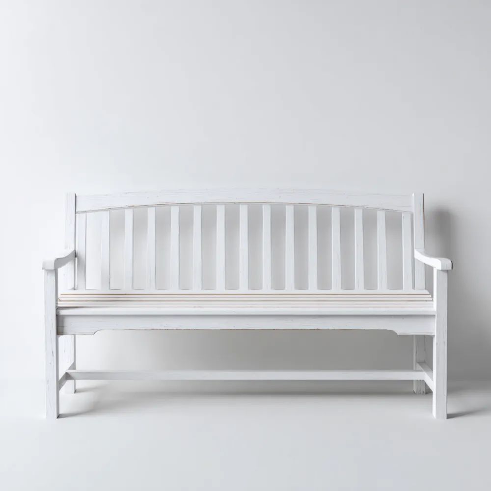 Gartenbank Holz 150x60x90 cm - Weiß