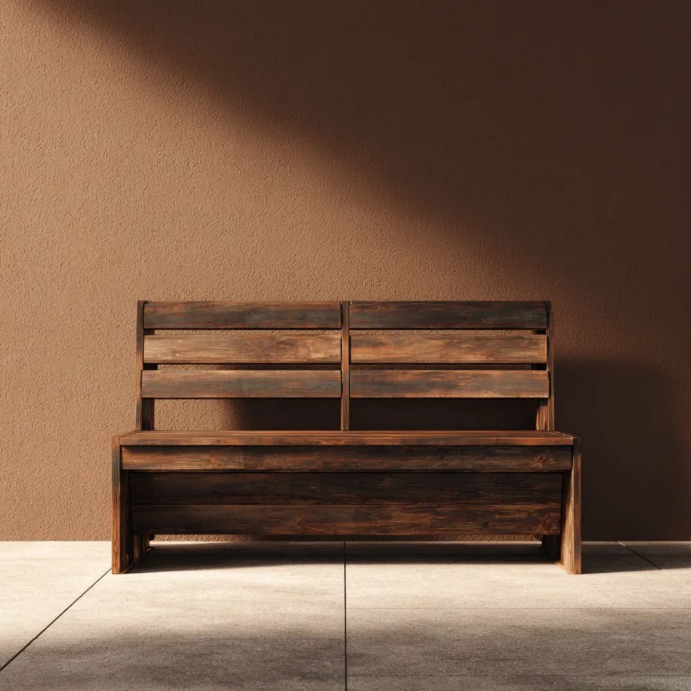 Gartenbank Holz 120x45x90 cm - Dunkelbraun - Rustikales Design