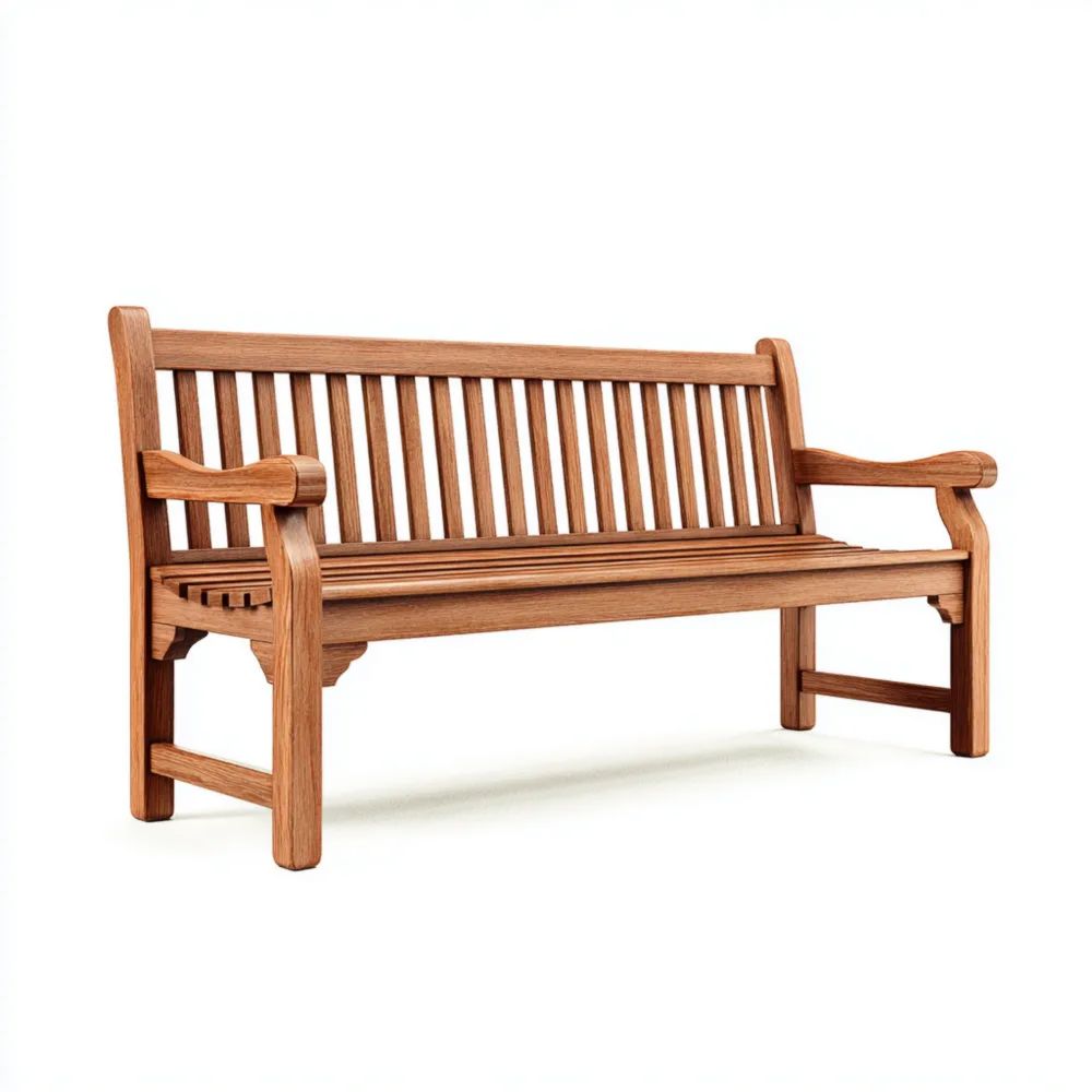 Gartenbank Massivholz 150x60x90 cm – Naturfarben – Klassisches Design