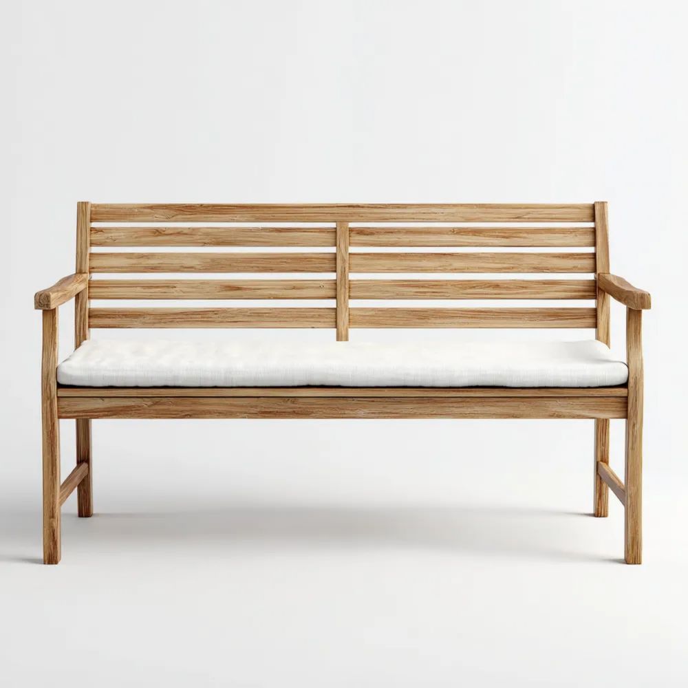 Gartenbank aus Holz 150x60x85 cm – Natur/Weiß – Skandinavisches Design