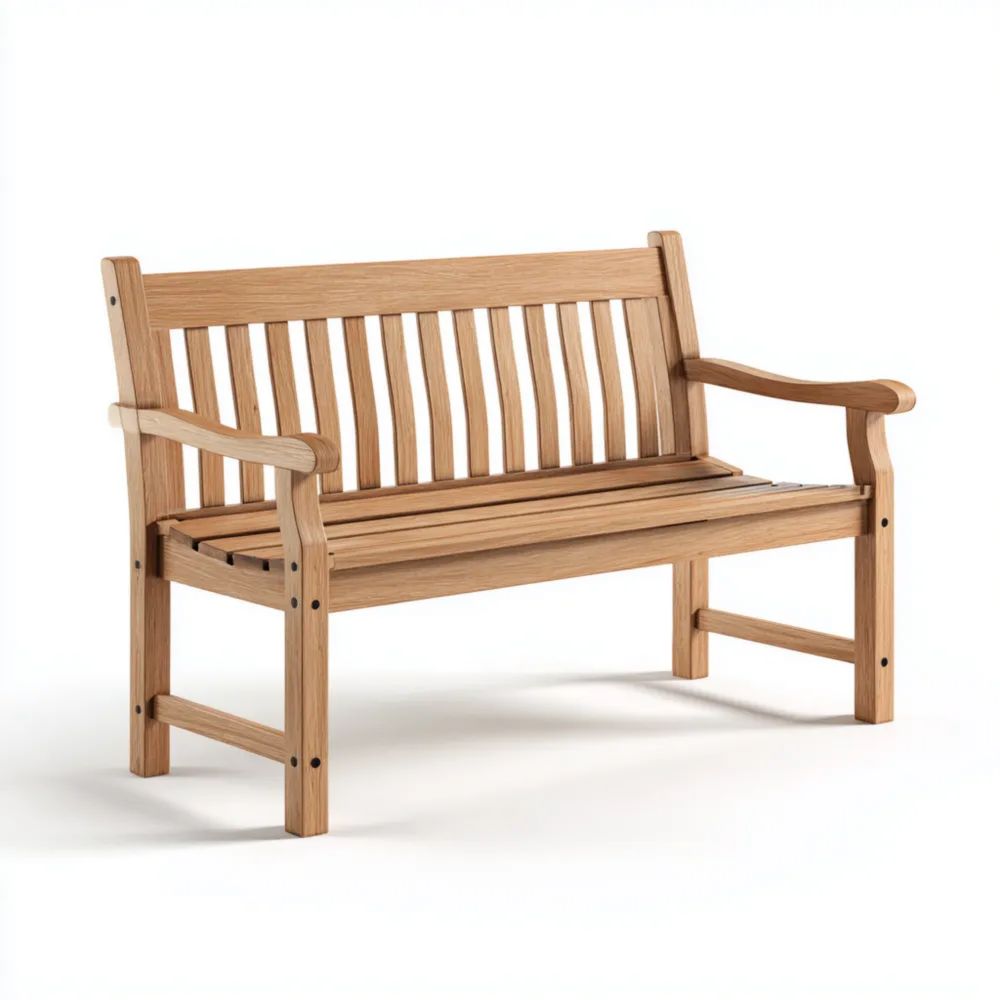 Gartenbank Massivholz 120x60x90 cm – Natur – Klassisches Design