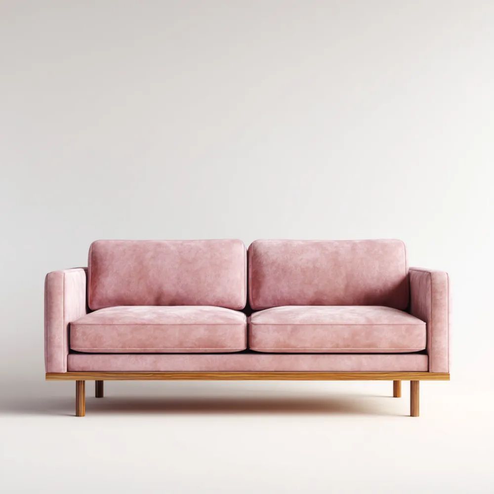 2-Sitzer-Sofa Samt 140x85x75 cm – Rosa – Skandinavisches Design