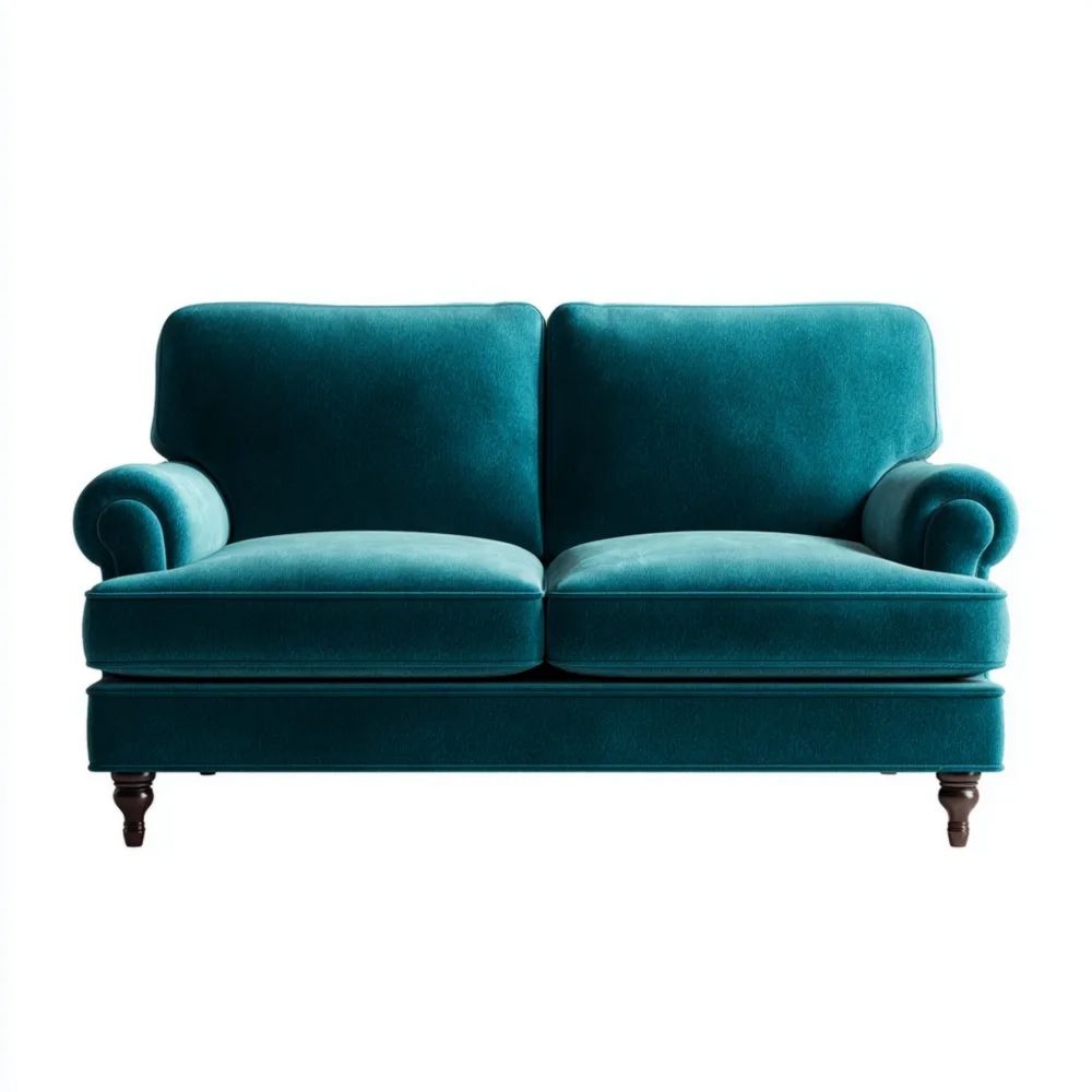 2-Sitzer-Sofa Samt 150x85x90 cm – Türkis – Klassisches Design