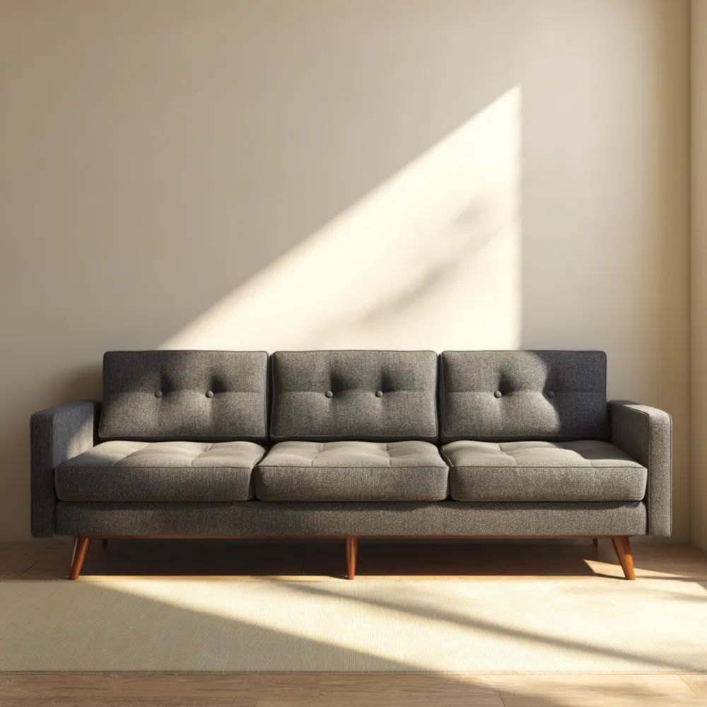 3-Sitzer-Sofa Stoffpolster 220x85x80 cm – Dunkelgrau – Modernes Design