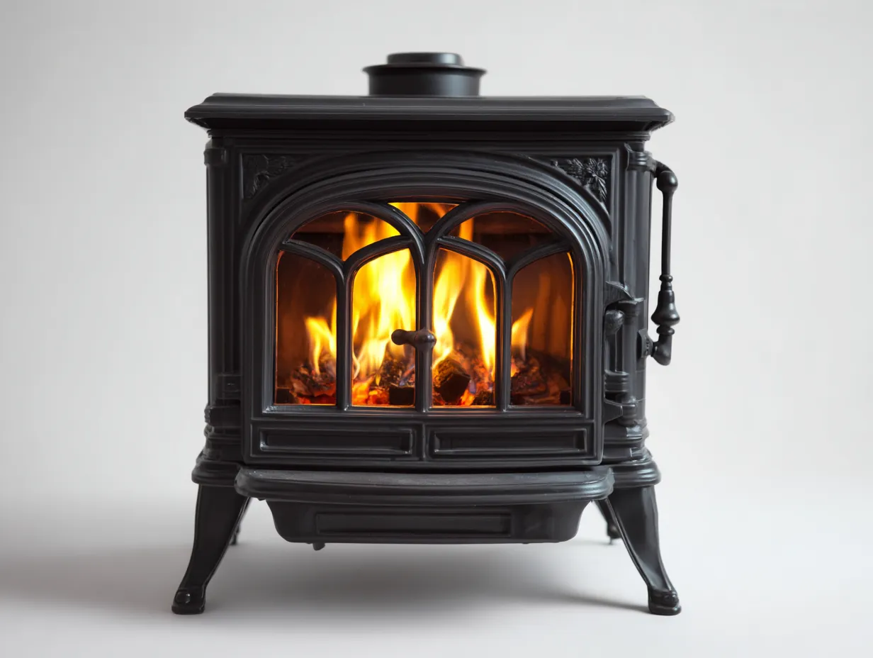 Kamin - Gusseisen - 55x45x69 cm - Schwarz - Klassisch-Craftgohub