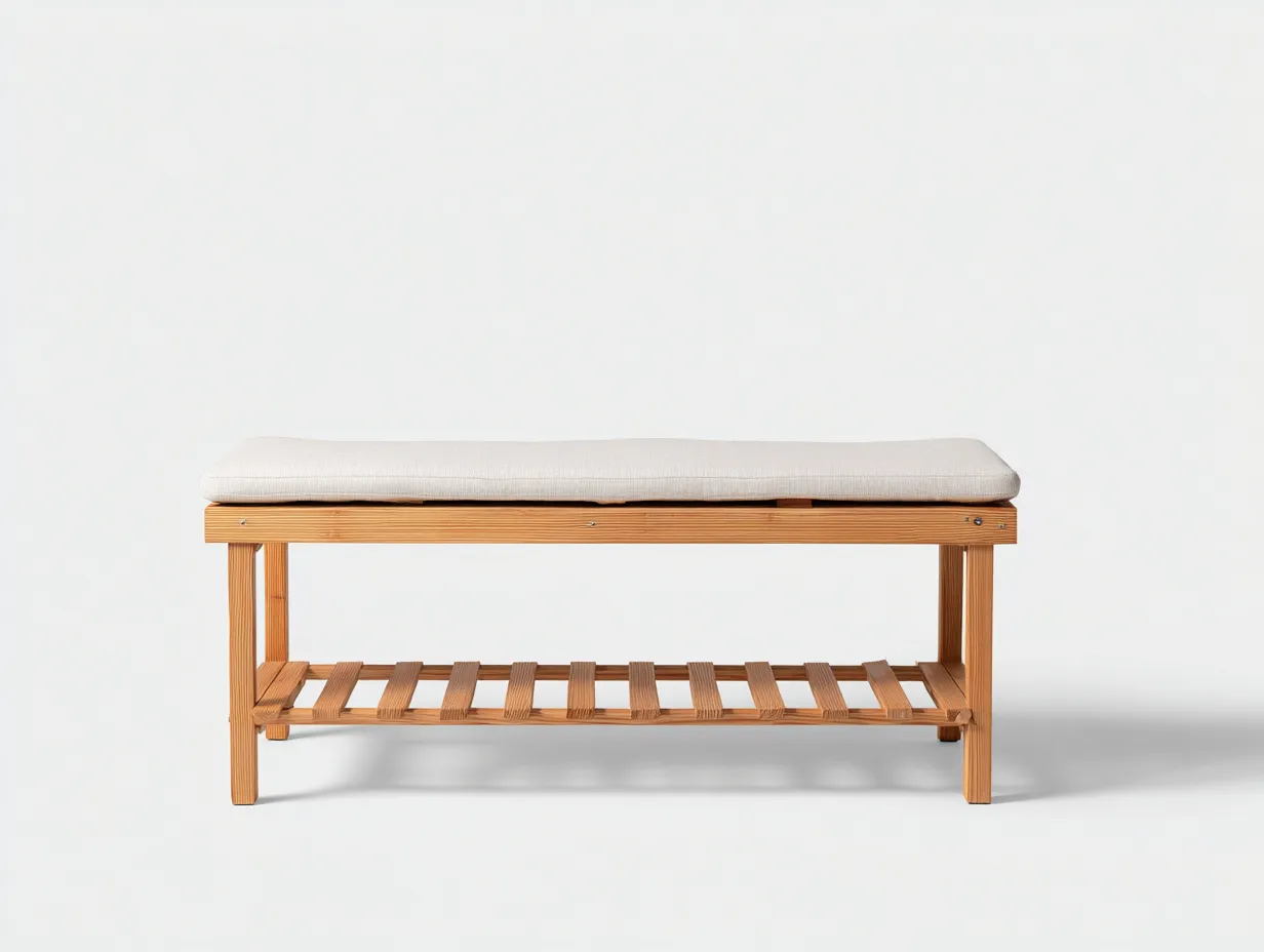 Gartenbank - Massivholz - 120x40x45 cm - Natur - Schlichter Gartenstil-Craftgohub